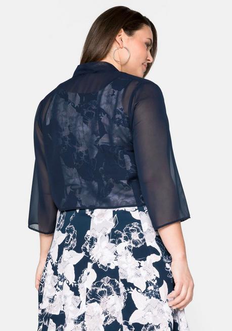 Sheego Chiffon-Bolero Im Zipfellook - Marine Sheego