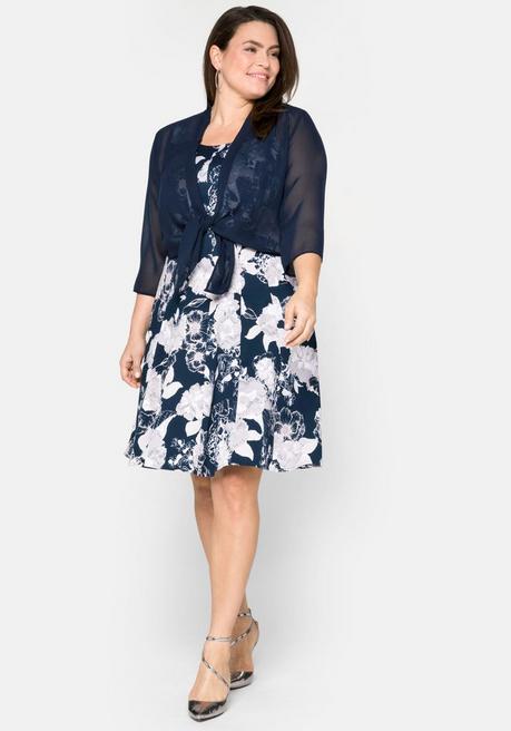 Sheego Chiffon-Bolero Im Zipfellook - Marine Sheego