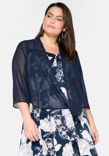 sheego Chiffon-Bolero im Zipfellook - marine sheego