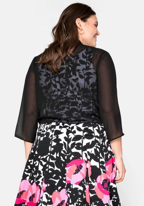 Sheego Chiffon-Bolero Im Zipfellook - Schwarz Sheego