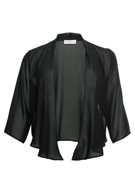 Sheego Chiffon-Bolero Im Zipfellook - Schwarz Sheego