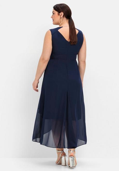 Sheego Chiffonkleid In Wickeloptik - Marine Sheego