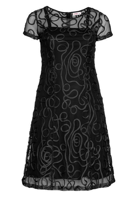 Sheego Cocktailkleid Mit Zierborten - Schwarz Sheego