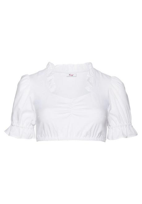 Sheego Dirndlbluse Im Materialmix - Weiß Sheego