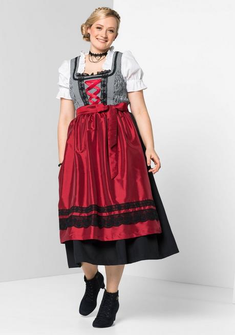 Sheego Dirndlbluse Im Materialmix - Weiß Sheego