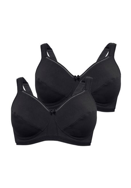 Sheego Doppelpack BHs Ohne Bügel - Schwarz Sheego