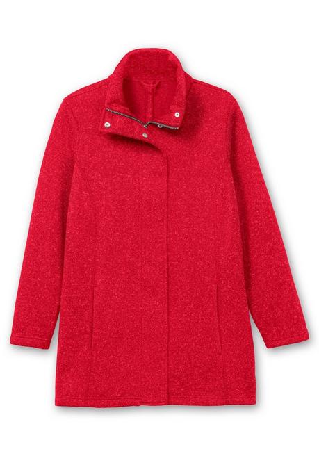 Sheego Jacke Aus Meliertem Strickfleece - Rot Sheego