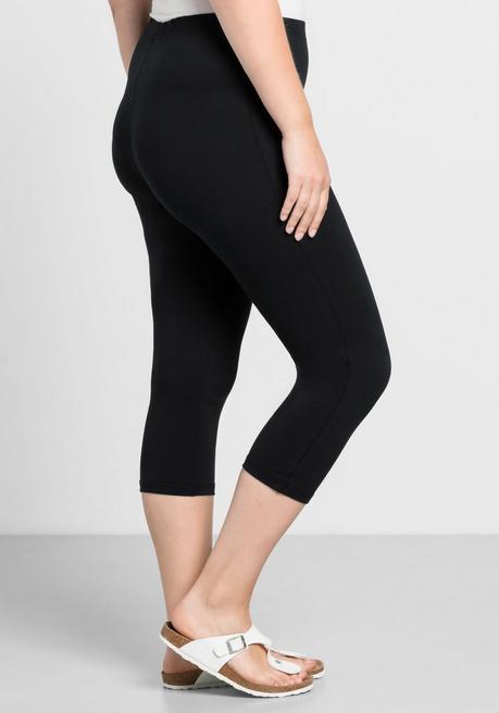 Sheego Leggings In Caprilänge - Schwarz Sheego