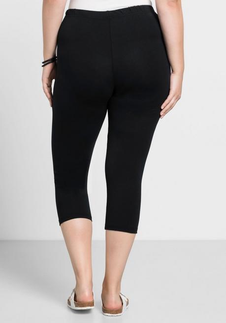 Sheego Leggings In Caprilänge - Schwarz Sheego