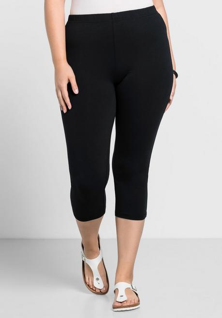 Sheego Leggings In Caprilänge - Schwarz Sheego