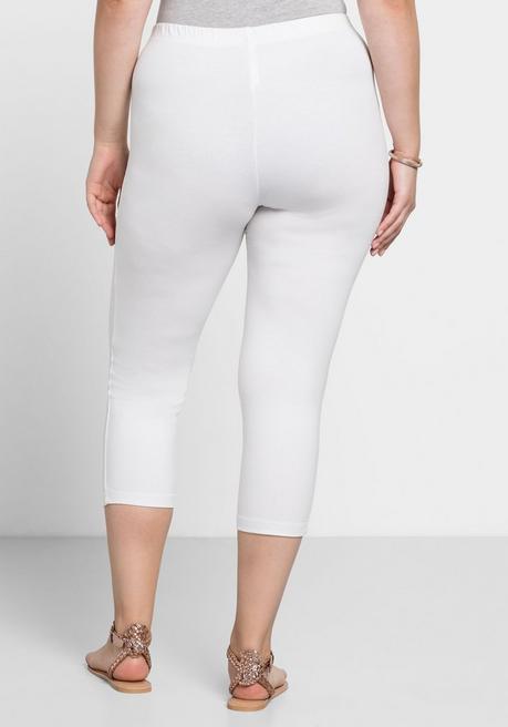 Sheego Leggings In Caprilänge - Weiß Sheego