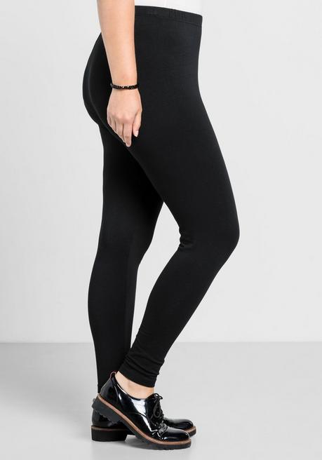 Sheego Leggings Mit Gummizugbund - Schwarz Sheego