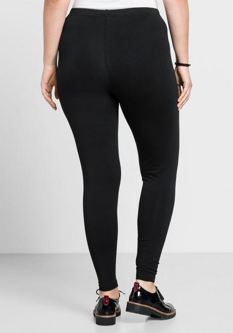 Sheego Leggings Mit Gummizugbund - Schwarz Sheego