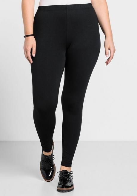 Sheego Leggings Mit Gummizugbund - Schwarz Sheego