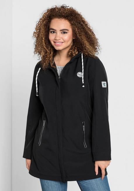 Sheego Long-Softshelljacke - Schwarz Sheego
