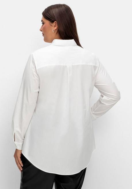 Sheego Longbluse Mit Glitzerdetails - Ecru Sheego