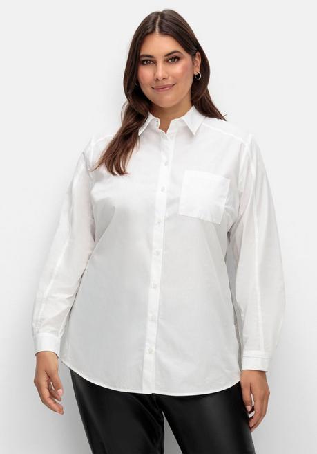 Sheego Longbluse Mit Glitzerdetails - Ecru Sheego