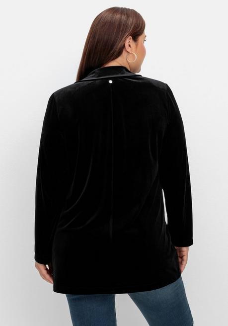 Sheego Samtblazer In Offener Form - Schwarz Sheego