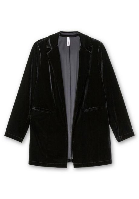 Sheego Samtblazer In Offener Form - Schwarz Sheego