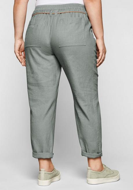 Sheego Schlupfhose Im Leinen-Mix. - Eukalyptus Sheego