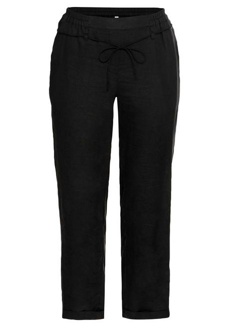 Sheego Schlupfhose Im Leinen-Mix. - Schwarz Sheego