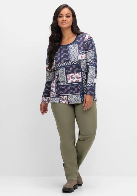 sheego Schmale Chinohose mit Gürtel - khaki sheego