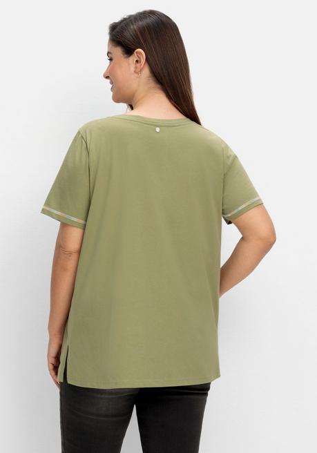 Sheego Shirt Mit Karreeausschnitt - Hellkhaki Sheego