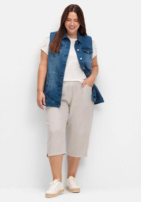 Sheego Shirt Mit Lochstickerei - Ecru Sheego