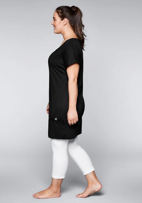 Sheego Shirtkleid Mit Taschen - Schwarz Sheego