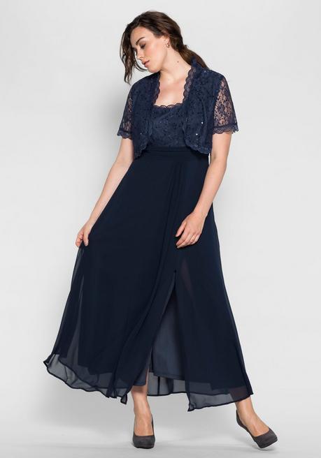 Sheego Spitzenbolero Mit Pailletten - Blau Sheego