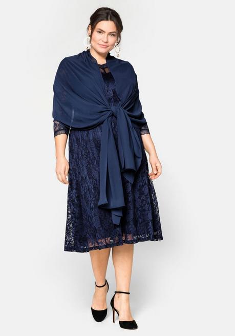 Sheego Stola Aus Fließendem Chiffon - Marine Sheego