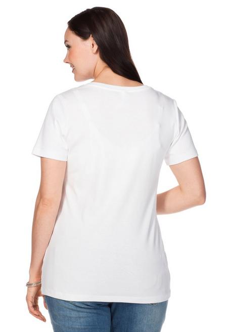 Sheego T-Shirt Mit V-Ausschnitt - Weiß Sheego