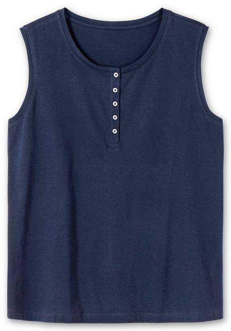 Sheego Top Mit Kurzer Knopfleiste - Marine Sheego