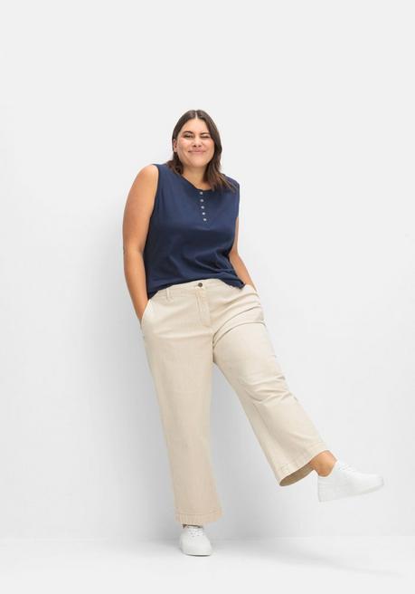 Sheego Top Mit Kurzer Knopfleiste - Marine Sheego