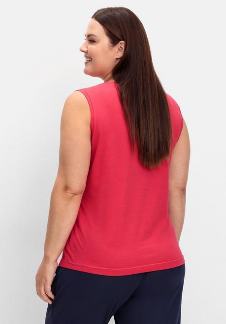 Sheego Top Mit Kurzer Knopfleiste - Rot Sheego