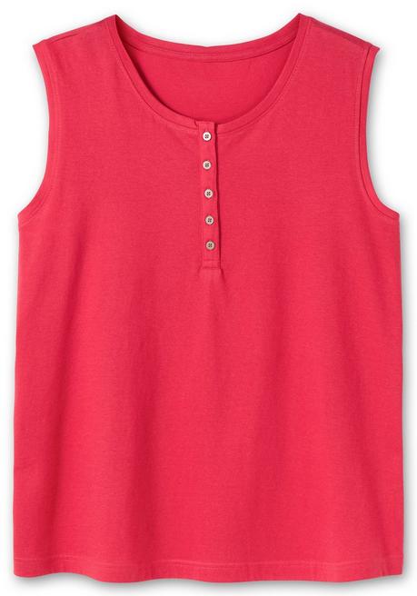 Sheego Top Mit Kurzer Knopfleiste - Rot Sheego