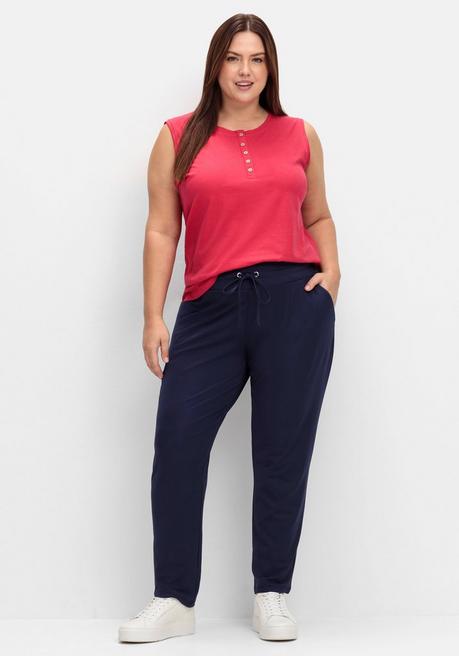 Sheego Top Mit Kurzer Knopfleiste - Rot Sheego