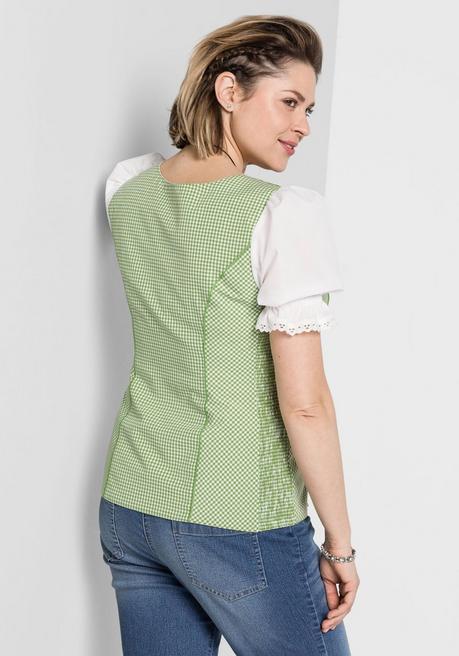 Sheego Trachtenbluse Im Corsagen-Look - Grün Sheego