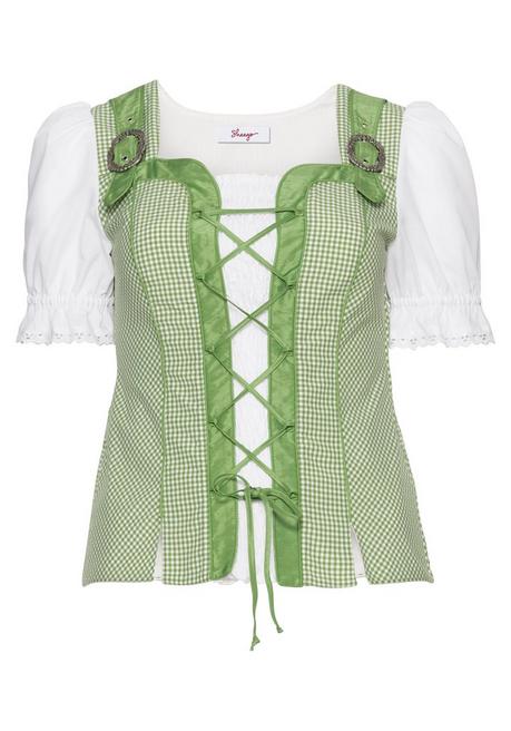 Sheego Trachtenbluse Im Corsagen-Look - Grün Sheego