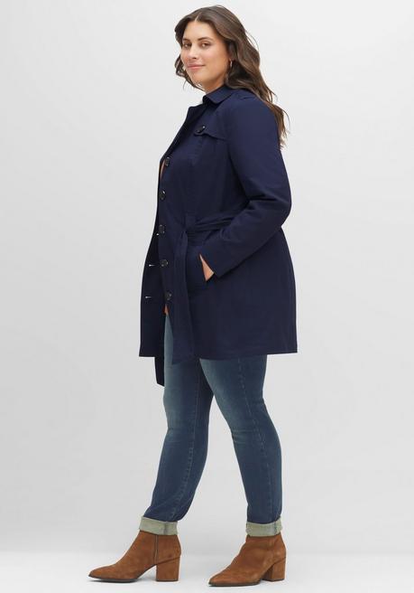 Sheego Trenchcoat In Kurzform - Marine Sheego