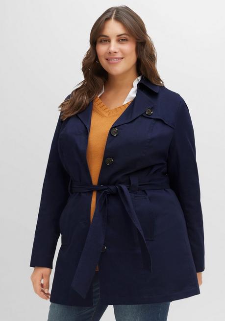 Sheego Trenchcoat In Kurzform - Marine Sheego