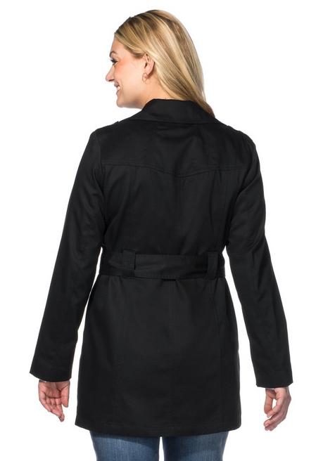 Sheego Trenchcoat In Kurzform - Schwarz Sheego