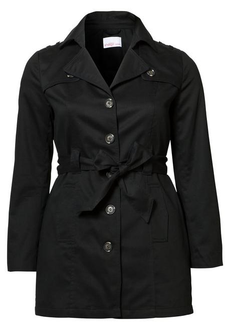 Sheego Trenchcoat In Kurzform - Schwarz Sheego