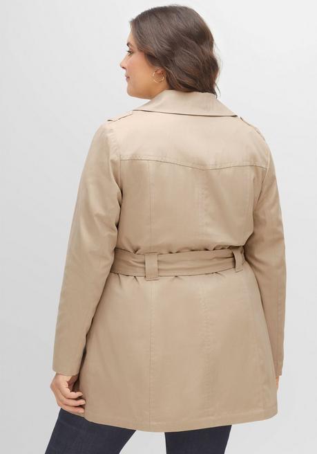 Sheego Trenchcoat In Kurzform - Softtaupe Sheego