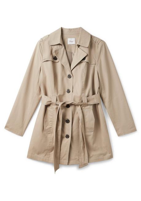 Sheego Trenchcoat In Kurzform - Softtaupe Sheego
