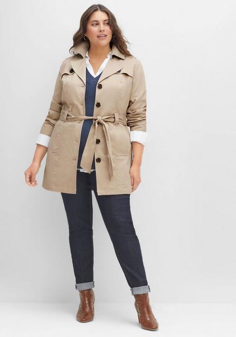 Sheego Trenchcoat In Kurzform - Softtaupe Sheego