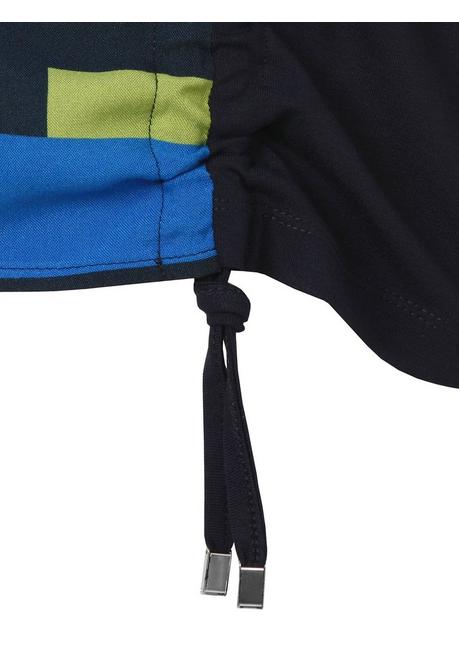 VIA APPIA DUE Shirt Im Colourblocking, Hinten Unifarben - Blau Bedruckt Sheego
