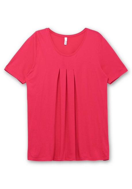 Sheego Shirt In A-Linie, Mit Kellerfalten Am Ausschnitt - Magenta Sheego