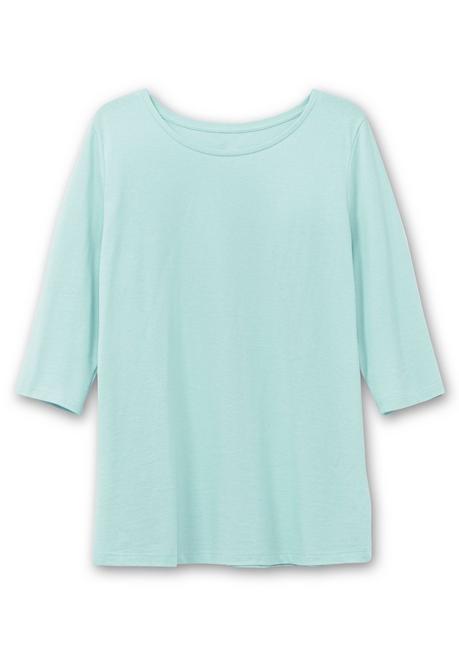 Sheego Shirt In Piqué-Qualität Mit 3/4-Ärmeln - Mint Sheego