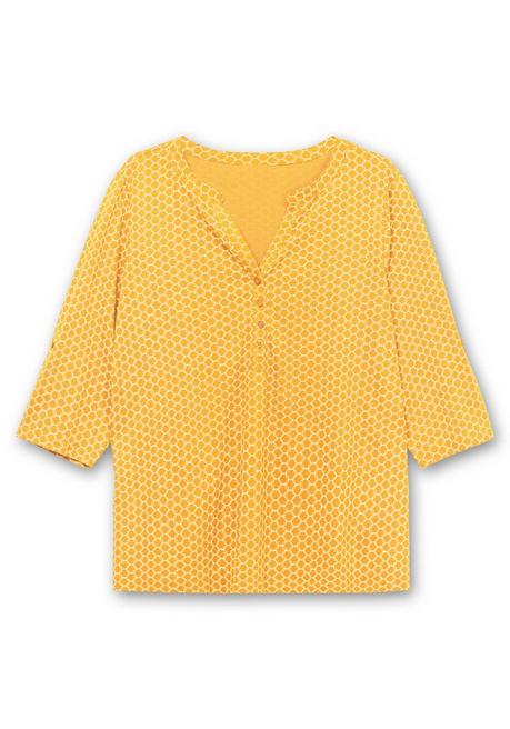 Sheego Shirt Mit 3/4-Ärmeln Und Grafikprint - Ocker Bedruckt Sheego